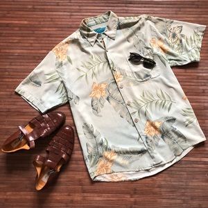 Paradise Blue • SILK Luxe Tropical Buttondown